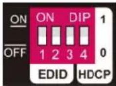 ON OFF 1 2 3 4 EDID HDCP 1 0