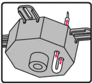 Diagram of a mechanical component with a U-shaped groove and two side brackets (no text or symbols)