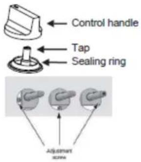 Control handle Tap Sealing ring Adjustment knob
