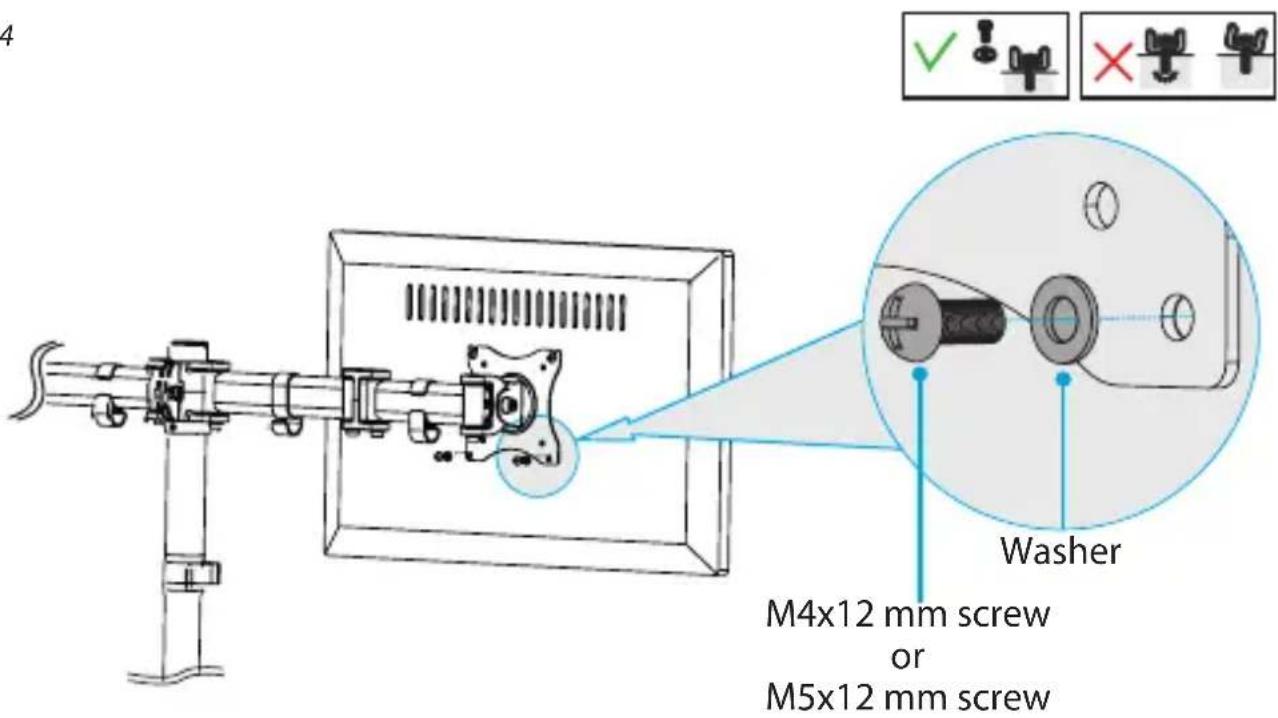 M4x12 mm screw or M5x12 mm screw Washer