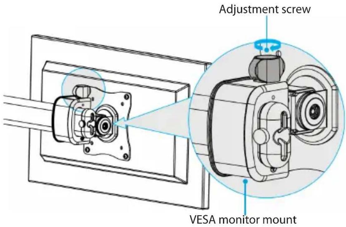 Adjustment screw VESA monitor mount