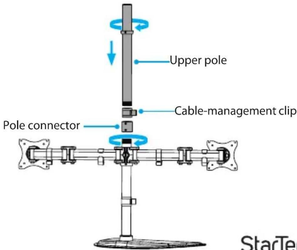 Upper pole Cable-management clip Pole connector StarTe