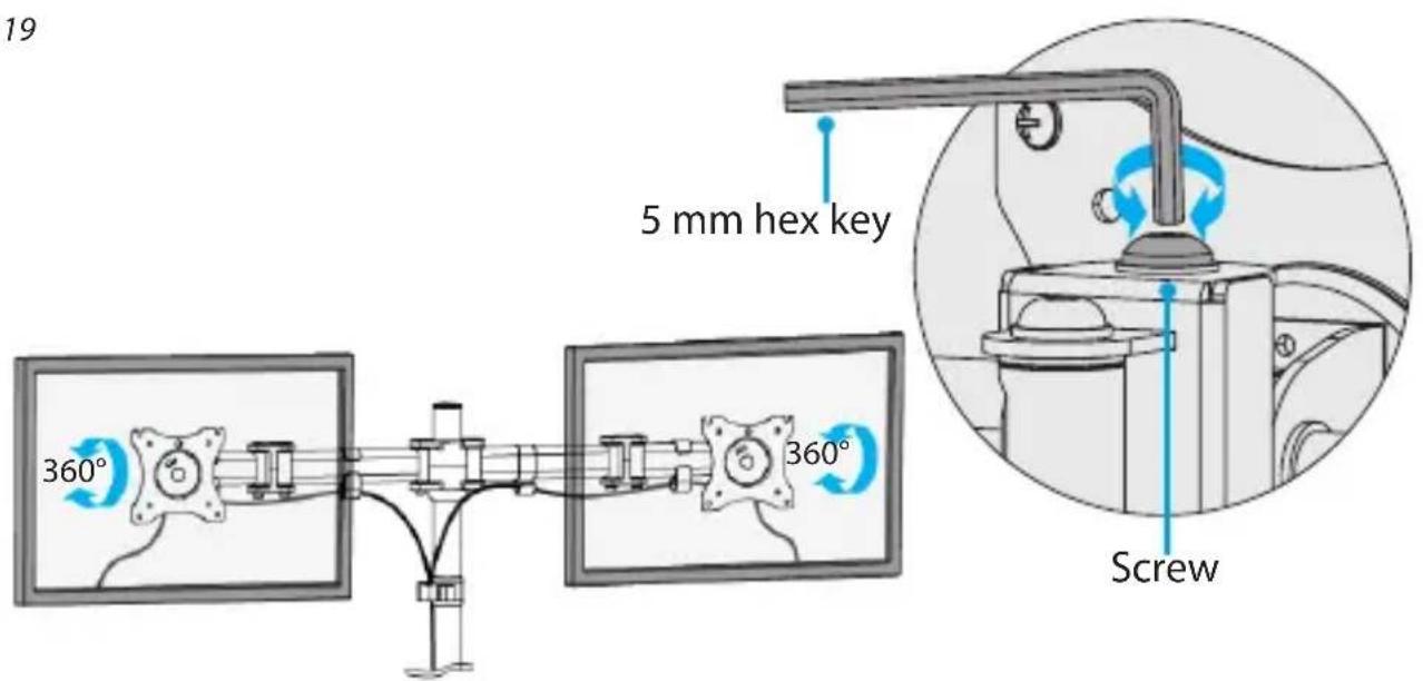 19 360° 5 mm hex key 360° Screw