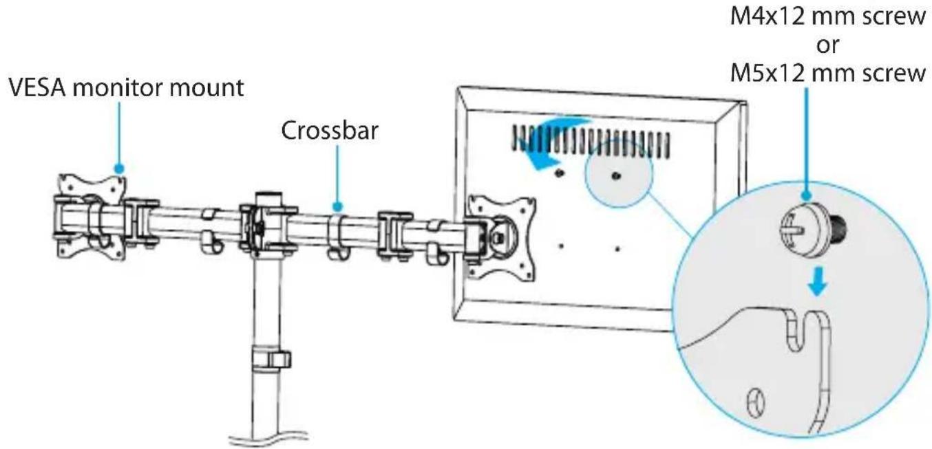 VESA monitor mount Crossbar M4x12 mm screw or M5x12 mm screw