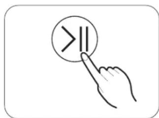 Hand icon pointing at a circle with greater-than symbol, commonly used to indicate comparison or comparison.