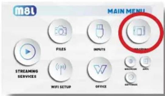 m8L MAIN MENU FILES INPUTS STREAMING SERVICES WIFI SETUP OFFICE ACCESSOR APPS SETTINGS