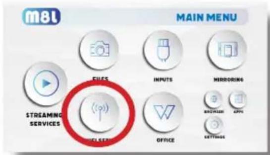m8L MAIN MENU FILES INPUTS MIRRORING STREAMING SERVICES HOLD SET OFFICE BROCCIÓN APPS SETTINGS