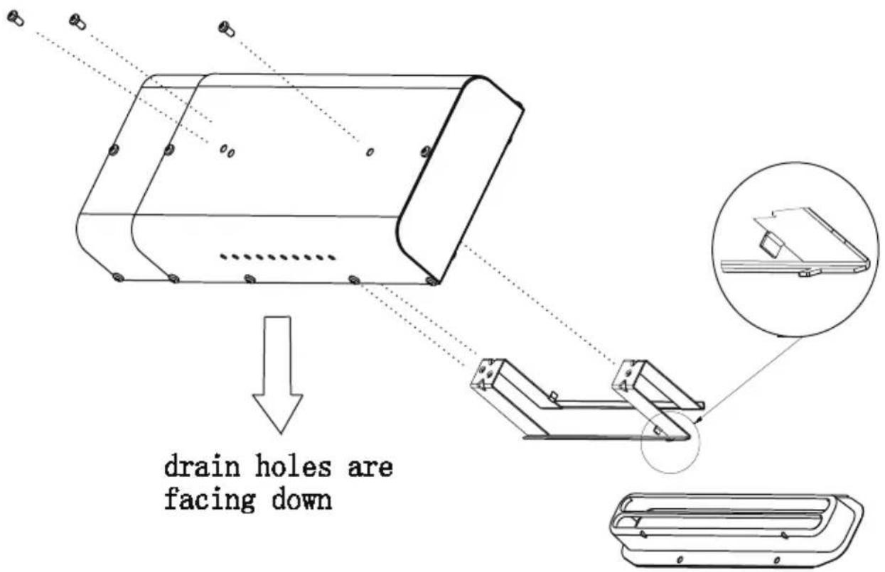 drain holes are facing down