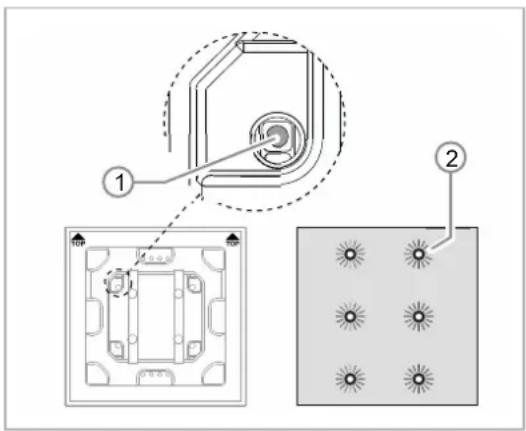 Technical diagram showing two labeled components of a mechanical or electrical component, with numbered annotations and schematic views.