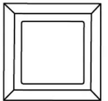 Simple line drawing of a square frame with no text or symbols