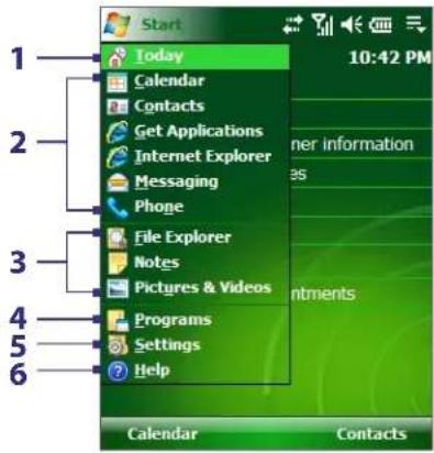 Start Today Calendar Contacts Get Applications Internet Explorer Messaging Phone File Explorer Notes Pictures & Videos Programs Settings Help 10:42 PM Number information 35 6 1 2 3 4 5 6 Calendar Contacts