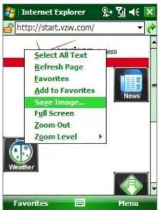 Internet Explorer http://start.vzw.com/ Select All Text Refresh Page Favorites Add to Favorites Save Image... Full Screen Zoom Out Zgom Level Weather Favorites Menu