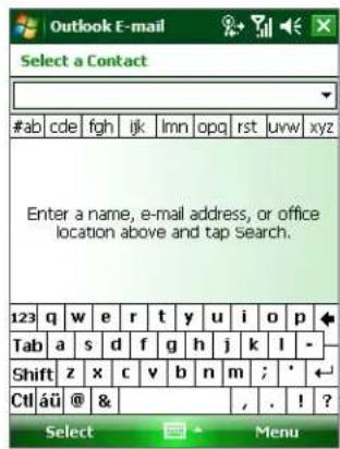 #ab cde fgh ijk lmn opq rst uvw xyz Enter a name, e-mail address, or office location above and tap Search. 123 q w e r t y u i o p Tab a s d f g h j k l - Shift z x c v b n m ; * Ctl áü @ & Select Menu