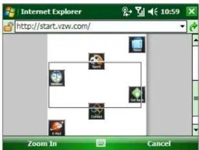 Internet Explorer http://start.vzw.com/ Zoom In Cancel