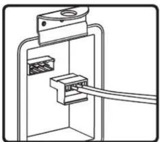 Diagram of a mechanical or electrical connector assembly with a cable inserted (no text or symbols visible).