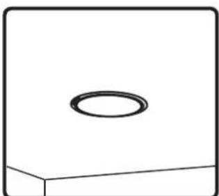 Simple 3D diagram of a rectangular block with a small circular feature on top (no text or symbols).