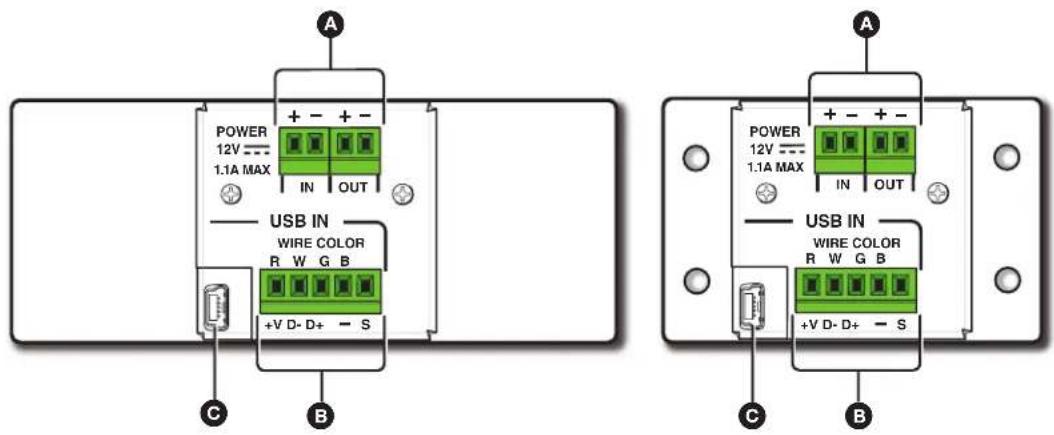 POWER 12V --- 1.1A MAX IN OUT USB IN WIRE COLOR R W G B +V D- D+ - S C B POWER 12V --- 1.1A MAX IN OUT USB IN WIRE COLOR R W G B +V D- D+ - S C B