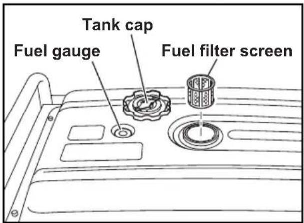 Tank cap Fuel gauge Fuel filter screen