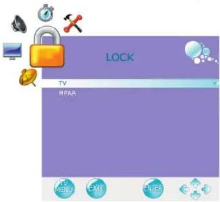 LOCK TV MPAA TV MENU EXIT ENTER