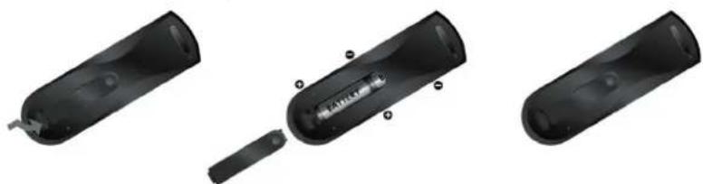 VIEWSONIC N1630w - Inserting Remote Control Batteries - 1