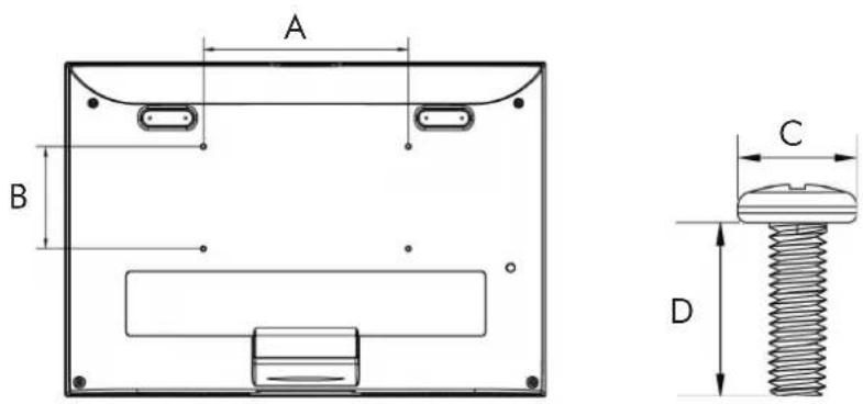 VIEWSONIC N1630w - Wall Mount Kit Specifications (VESA) - 1