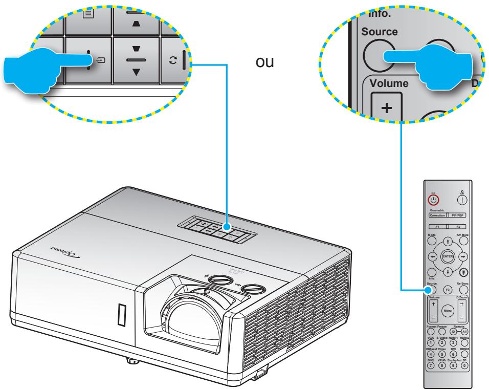 OPTOMA ZU507TST - Sélectionner une source d'entrée - 1