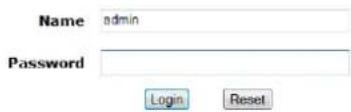 Name admin Password Login Reset