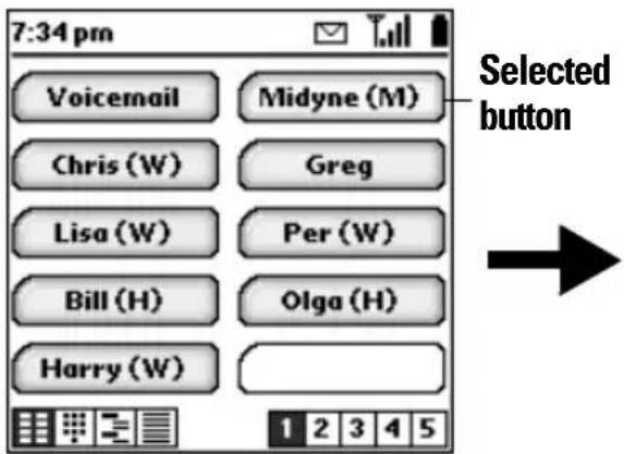 7:34 pm Voicemail Midyne (M) Chris (W) Greg Lisa (W) Per (W) Bill (H) Olga (H) Harry (W) Selected button 1 2 3 4 5