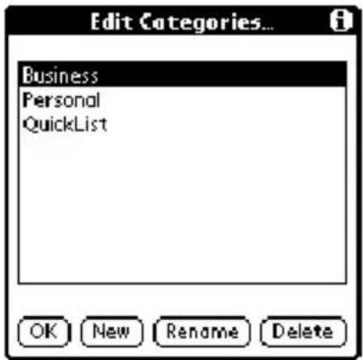 Edit Categories... Business Personal QuickList OK New Rename Delete