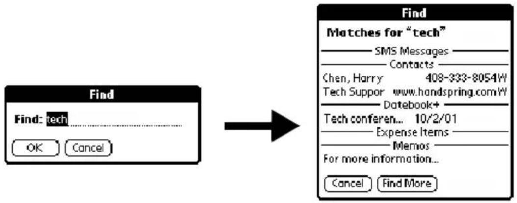 PALM Treo 300 - To use Find: - 1
