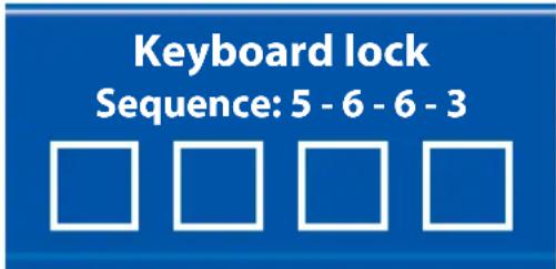 Keyboard lock Sequence: 5 - 6 - 6 - 3