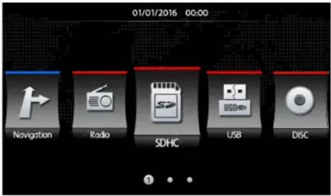 01/01/2016 00:00 Navigation Radio SDHC USB DISC