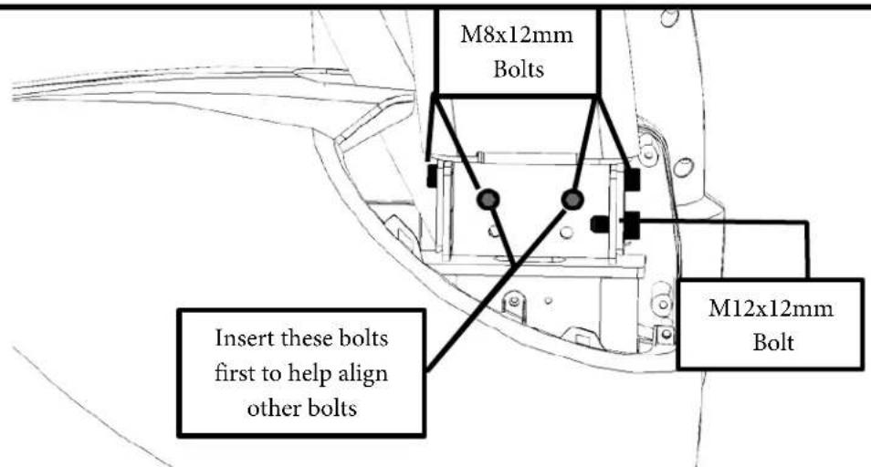 M8x12mm Bolts Insert these bolts first to help align other bolts M12x12mm Bolt