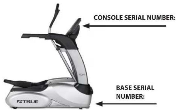 CONSOLE SERIAL NUMBER: BASE SERIAL NUMBER: