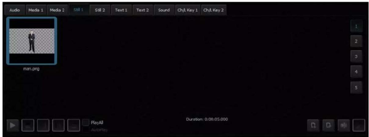 Audio Media 1 Media 2 Still 1 Still 2 Text 1 Text 2 Sound Ch/L Key 1 Ch/L Key 2 man.png PlayAll AutoPlay Duration: 0:00:05.000