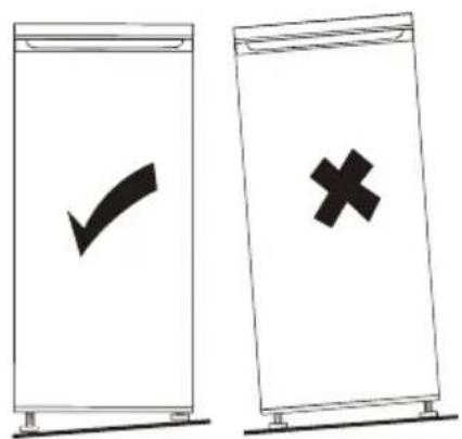 Diagram showing two labeled signs: a checkmark inside a container and a cross inside a container, both pointing downward.