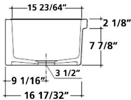 15 23/64" 2 1/8" 7 7/8" 9 1/16" 3 1/2" 16 17/32"