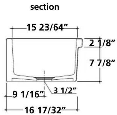 section 15 23/64" 2 1/8" 7 7/8" 9 1/16" 3 1/2" 16 17/32"