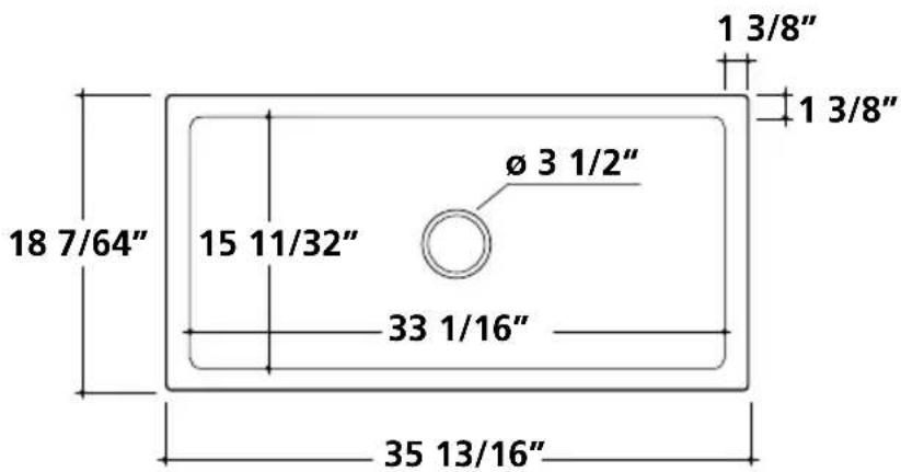 18 7/64" 15 11/32" ø 3 1/2" 33 1/16" 35 13/16" 1 3/8" 1 3/8"