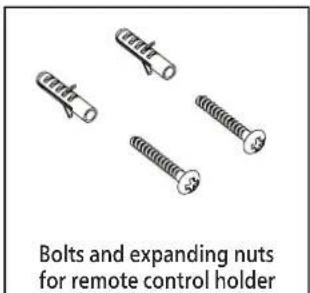 Bolts and expanding nuts for remote control holder