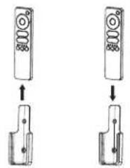 Diagram showing two mechanical device configurations with directional arrows indicating movement or assembly.