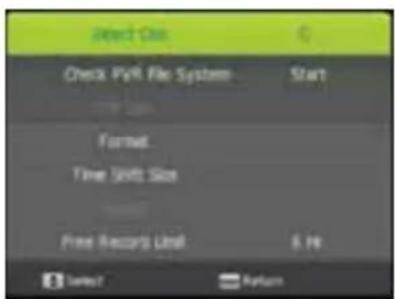 Object One Check PyR File System Start Format Time Units Size Free Records Unit 5.16 Select Return