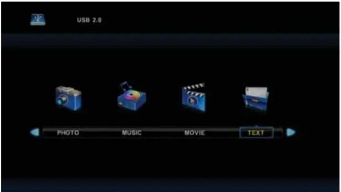 USB 2.0 PHOTO MUSIC MOVIE TEXT