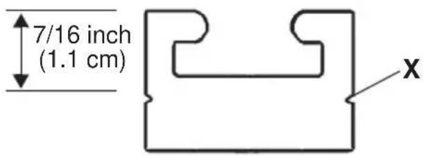 7/16 inch (1.1 cm) X
