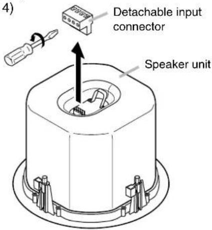 4) Detachable input connector Speaker unit