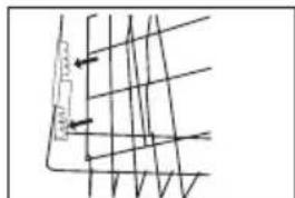 Handwritten diagram with labeled arrows and grid lines, possibly indicating a process or measurement setup.