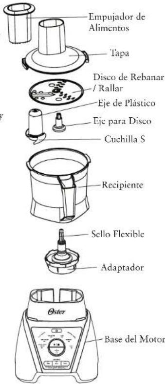 Empujador de Alimentos Tapa Disco de Rebanar / Rallar Eje de Plástico Eje para Disco Cuchilla S Recipiente Sello Flexible Adaptador Base del Motor