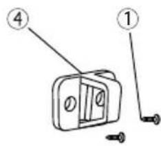 Diagram showing a device with labeled parts, including numbered annotations ① and ④ pointing to components.