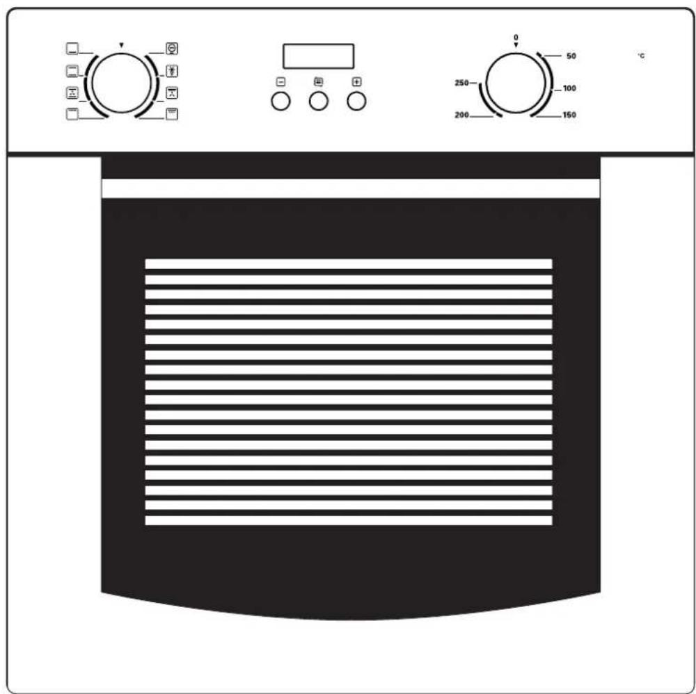 Diagram of a kitchen appliance control panel with temperature and control knob labels