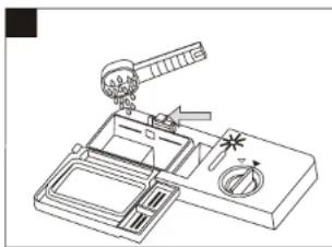 Line drawing of a mechanical device with a lever and baseplate (no text or symbols)